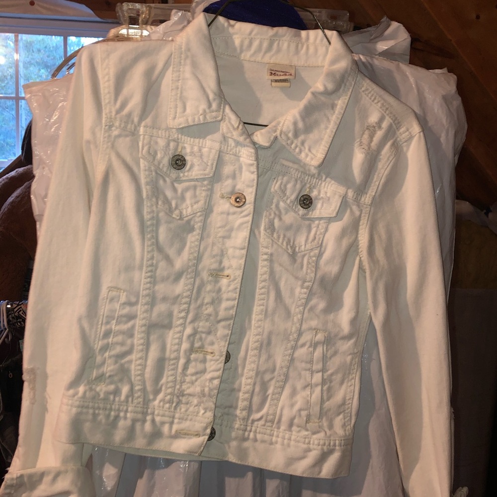 White Jean button up jacket size M
